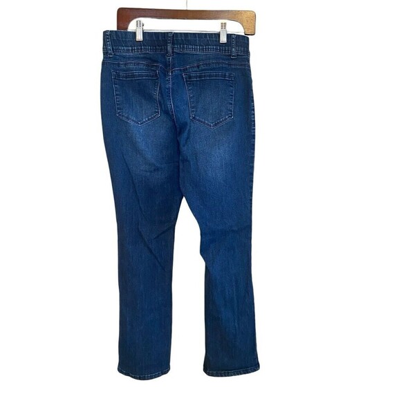 Indigo Poppy Denim Pants Womens 10P Blue Straight Leg Jeans Boho Hippie Western - Picture 2 of 4